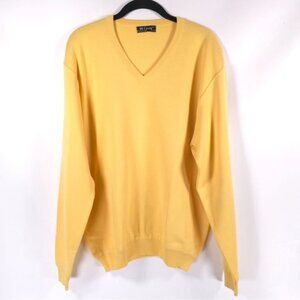 ST. CROIX Luxury V‎ Neck Jacq Knit Pullover Sweater Craftsmanship LARGE